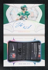 2021 Panini National Treasures Laundry Tag 1/5 Zach Wilson Jumbo Patch Auto 4f5