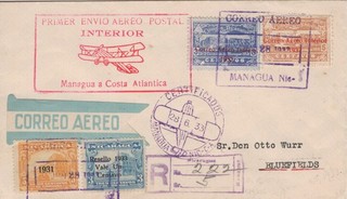 Nicaragua Registered Air Mail Cover 1933