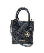 Michael Kors Mercer XS Mini Pebbled Leather Crossbody HandBag Black Signature