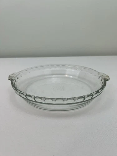 PYREX Scalloped Edge & Handles PIE PAN Plate 10” Deep Dish #229 Glass
