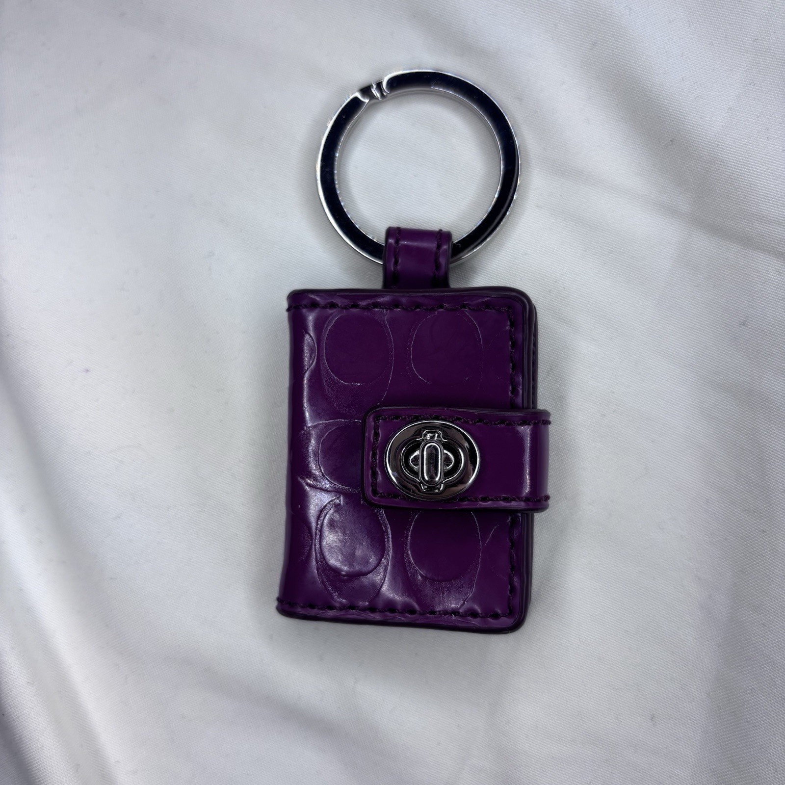 Vintage Coach Picture Frame Keychain Purple