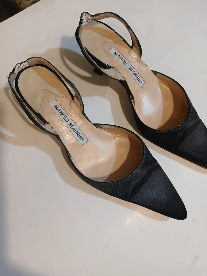 Zapatos de salón Manolo Blahnik Carolyne tacón halter negro talla 36 Foto 3 de 4