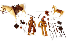 1960 s Vintage Marx Lot Johnny West Thunderbolt Chief Cherokee 2062 2063