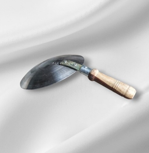 BIG HEAVY-DUTY CATERING COOKING/SERVING CURRY SPOON WITH WOODEN HANDLE - Picture 5 of 7