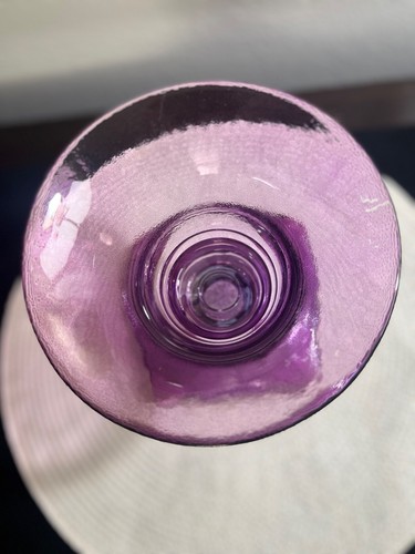 Vidrios San Miguel lila/amethyst Fuß 100% Recycling Glas Vase Made in Spain - Bild 7 von 8