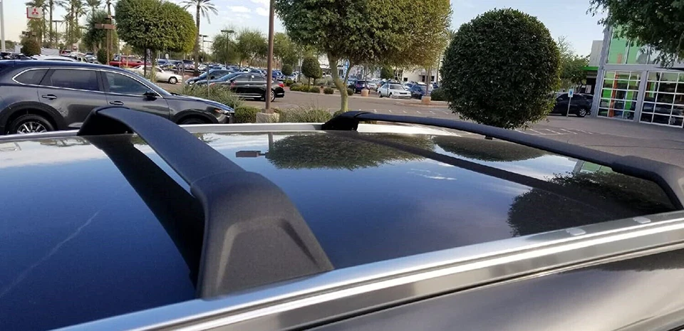 Barra transversal compatible con rieles de techo transversal Mazda CX-9 CX9 2017-2025 2 PIEZAS negra Foto 2 de 4