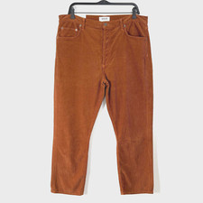 AGOLDE Riley Long High Rise Straight Leg Corduroy Pants Womens 33 Saddle Classic