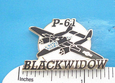 P-61 BLACKWIDOW BLACK WIDOW airplane - hat pin , tie tac , lapel pin GIFT BOXED