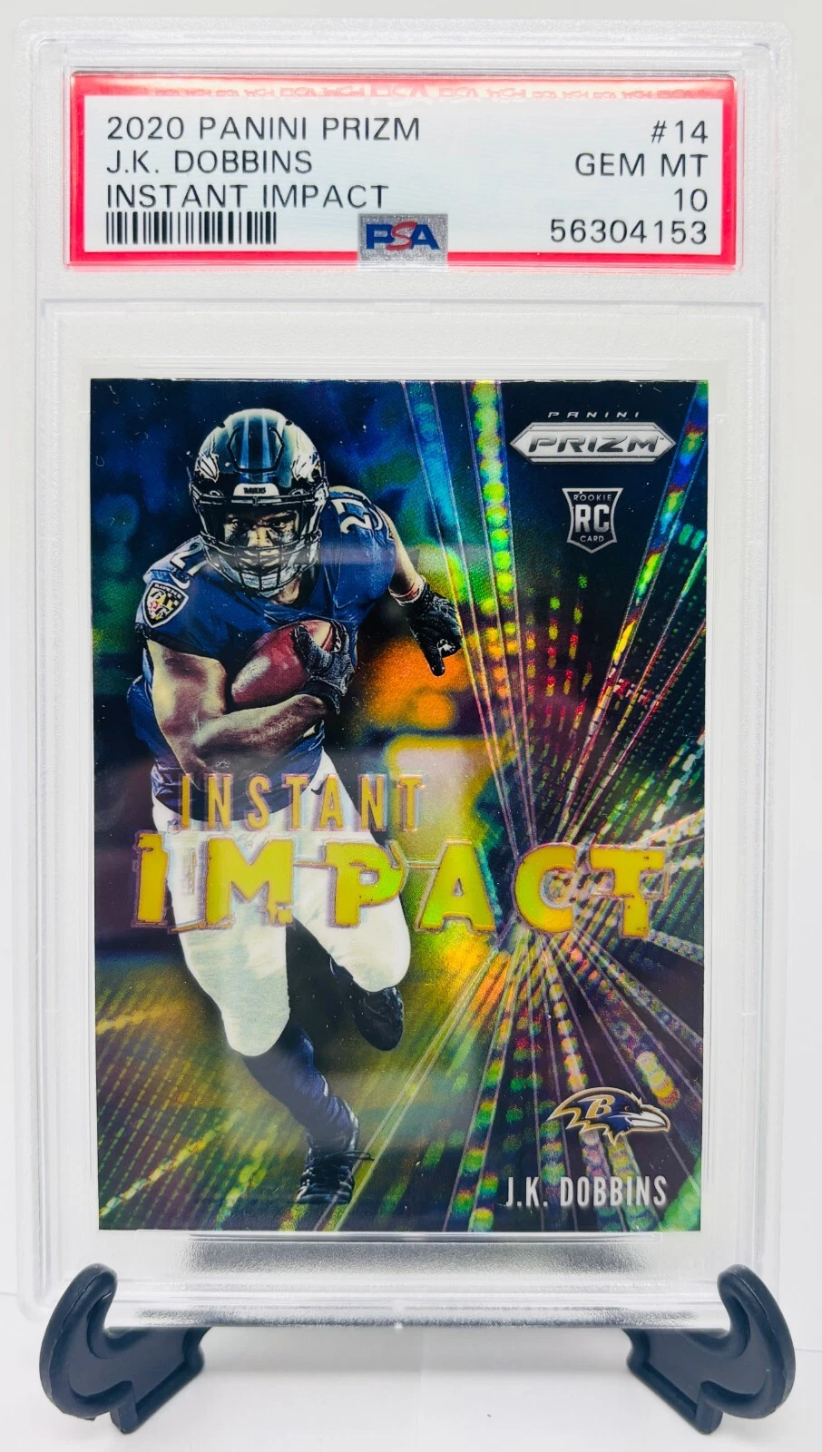 JK Dobbins Panini Prizm Instant Impact #14 Base