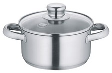 Berndes NEW ROMA Bratentopf Kochtopf mit Glasdeckel Edelstahl 18/10 Ø 16 cm