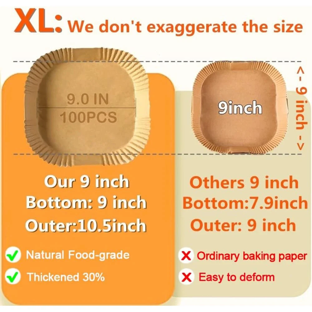 Air Fryer Disposable Paper Accessories Square Oil-proof Liner Non-Stick Mat Air Fryer Disposable Paper Accessories Square Oil-proof Liner Non-Stick Mat