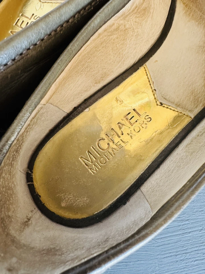 Michael Kors MK Plate Loafers Womens 7 M Orange Suede Casual Moccasin Flats - Image 4 of 4