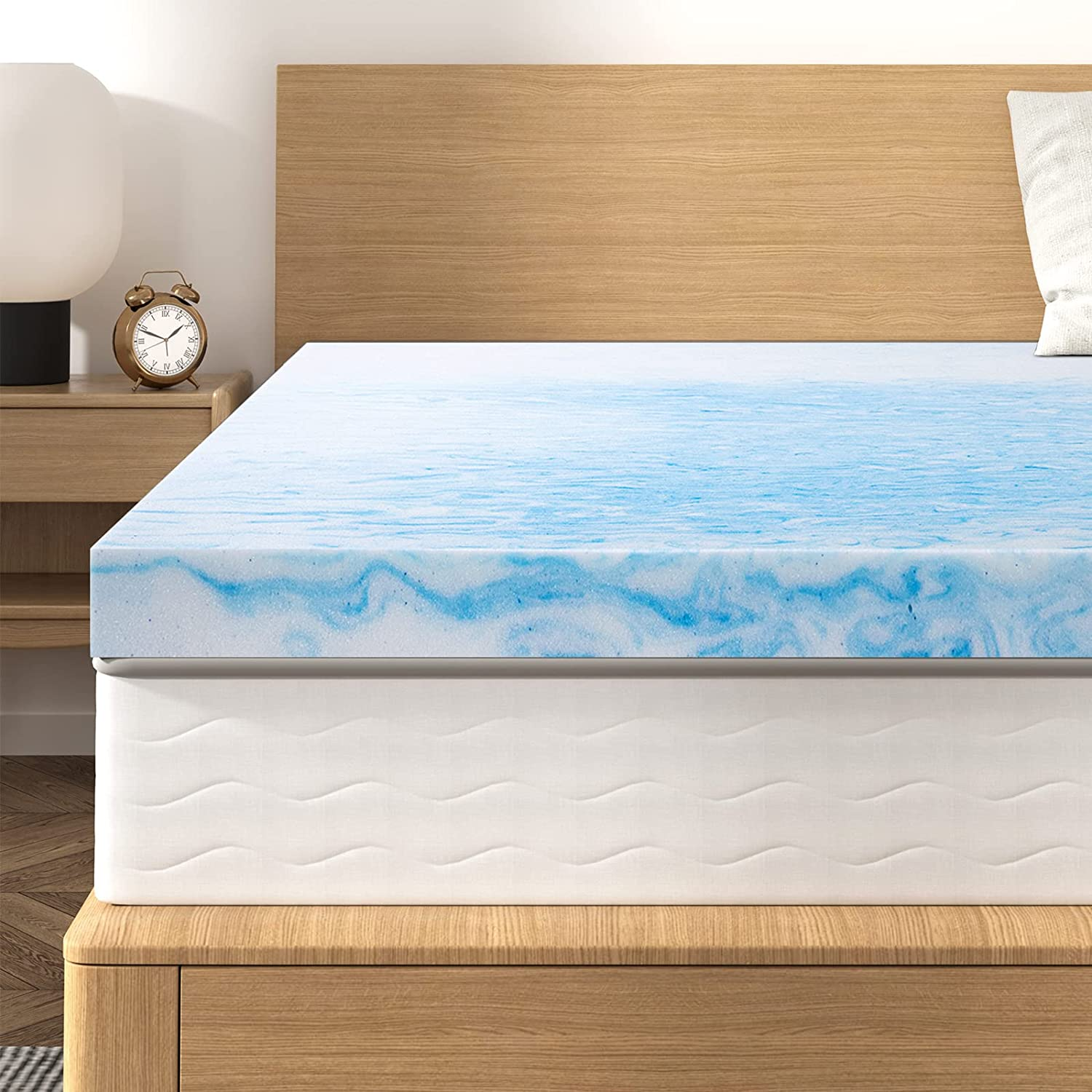 4 Inch Memory Foam Mattress Topper Twin Size, Gel Infused Swirl Memory Foam Bed