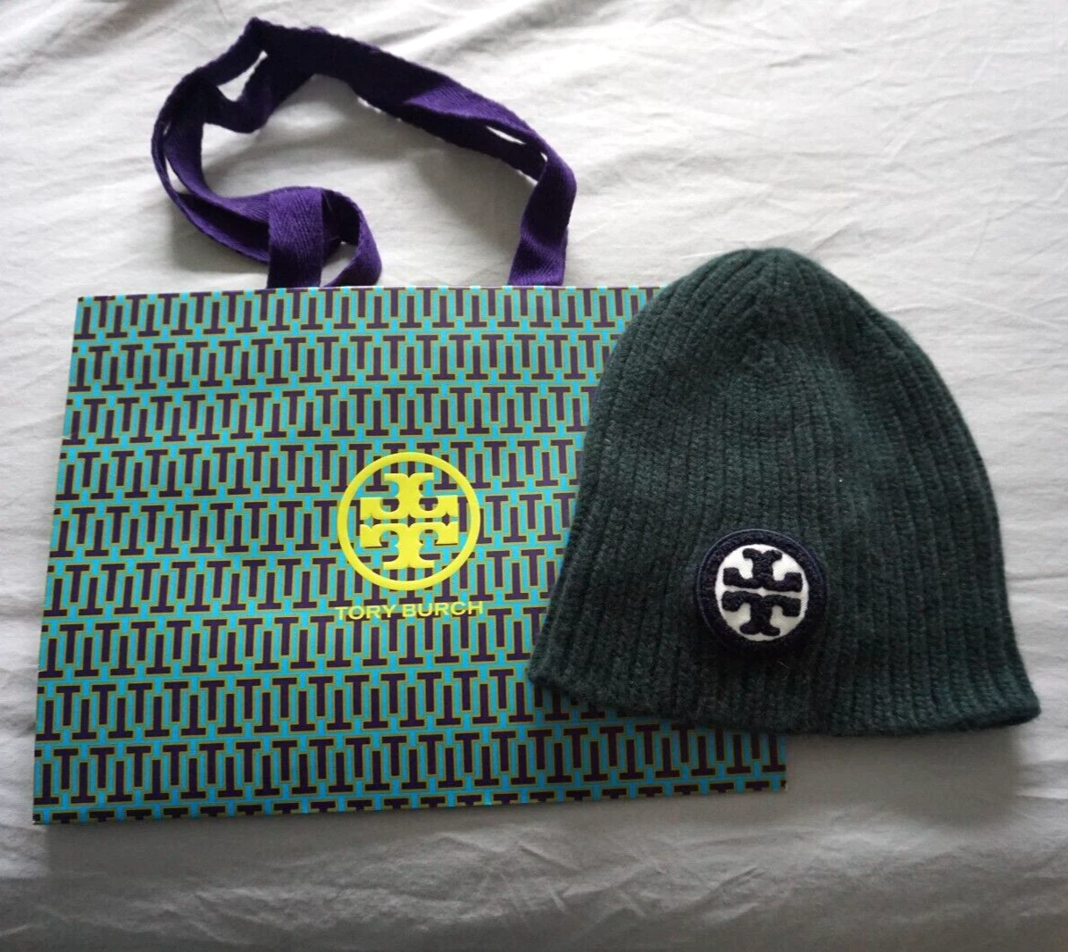 Tory Burch‎ Merino Wool Beanie Hat and Mittens Set Sport Fair Isle Navy Tory Burch Beanie Hats for Women for sale - eBay main image 3