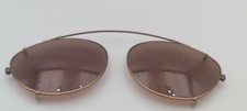 Vintage Calvin Klein 343 Bronze Metal Oval Clip-On Sunglasses Japan