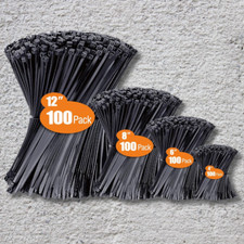 Zip Ties Assorted Sizes 4  6  8  12  , 400 Pack, 4 6 8 12 400 Pack , Black