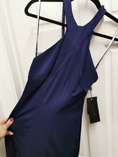 Dynasty size 4 1013227 Mahul navy blue Sequin strap Evening Dress NWT