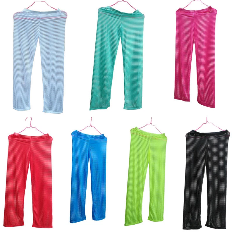 Men&#039;s Sexy Striped See-through Pajamas Pants Night Sleepwear Long Lounge Pants |