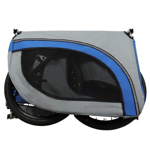 120 LB Large Folding Steel Bike Trailer, All-Terrain Pet Carrier, Gray-Blue - Picture 9 of 17
