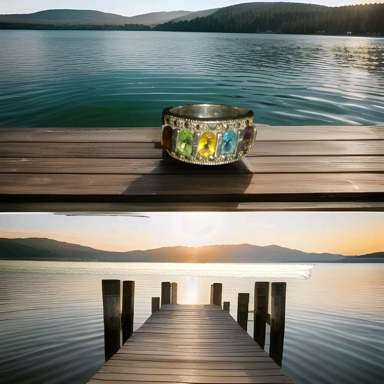 Sterling Silver Solid 925 Multi Colored Gemstone … - image 3