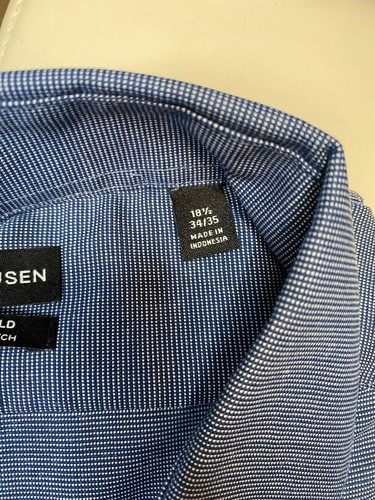 Camisa de vestir Van Heusen tostada 18 1/2 34/35 venta al por menor $65 pintores azul - Imagen 2 de 3