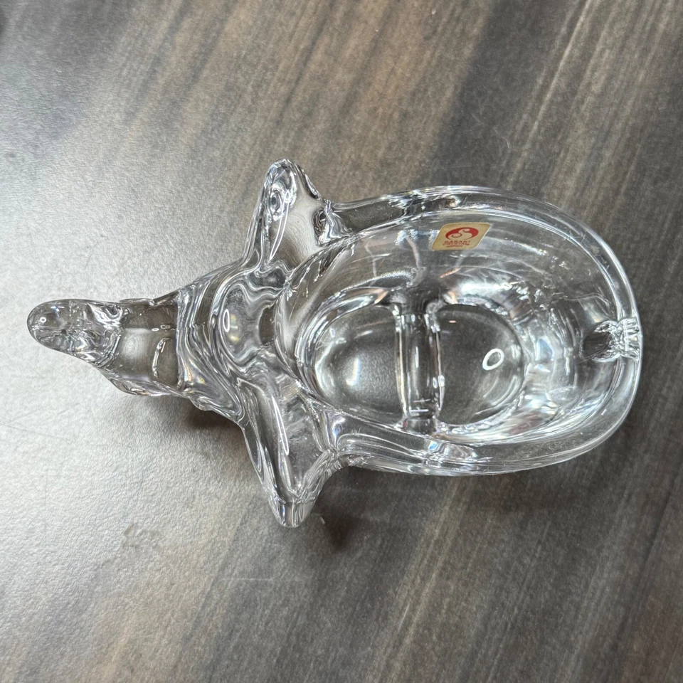 Estatueta de elefante de cristal Sasaki suporte para doces bugigangas prato Japão vintage - Imagem 4 de 4