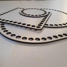 Holzboden Korbboden f&uuml;r H&auml;kelkorb Rund Kreis, Oval oder Viereck Wei&szlig; MDF