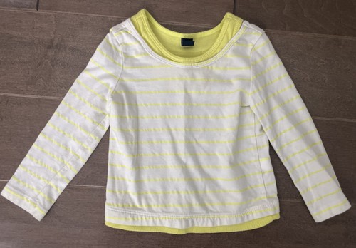 BABY GAP BabyGAP Kinder Mädchen T-Shirt langärmelig Größe 18-24 Monate weiß/gelb