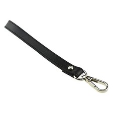 HAHIYO 6.9inch Length Smooth Leather Smooth Black Silver Hardware -6.9"Length
