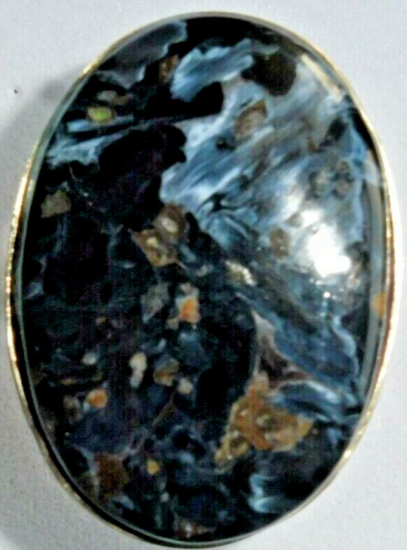 Bague pietersite véritable argent massif taille 52 54 56 bijou cabochon 29 cts