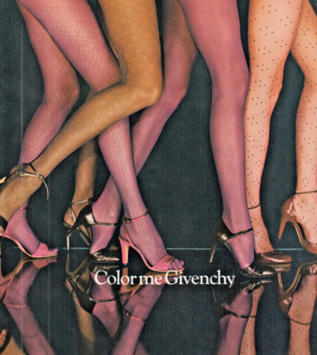 Vintage 1979 Givenchy Print Ad 12''x9'' Sexy Legs Heels Nylons Man Cave