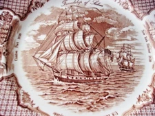 Alfred Meakin Staffordshire Fair Winds 3 Dinner Plates Historical Scenes 10.5"W