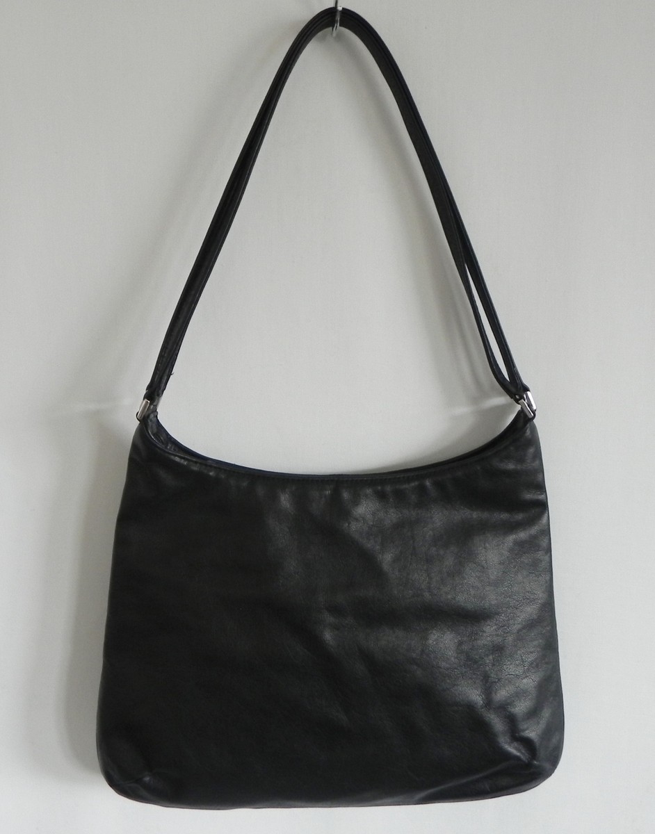 Banana Republic Leather Black Shoulder Bag Double Strap 10