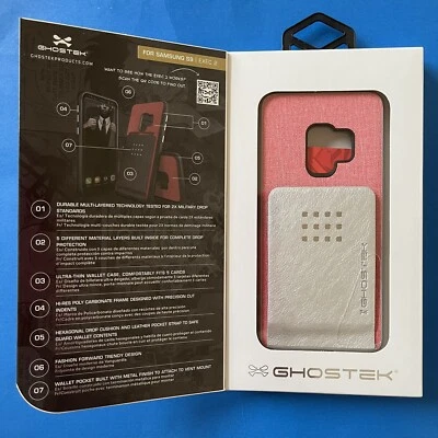 👻👻👻Ghostek Exec2 Series Case - Galaxy S9 - Pink/Silver Wallet Case - Image 1 of 4