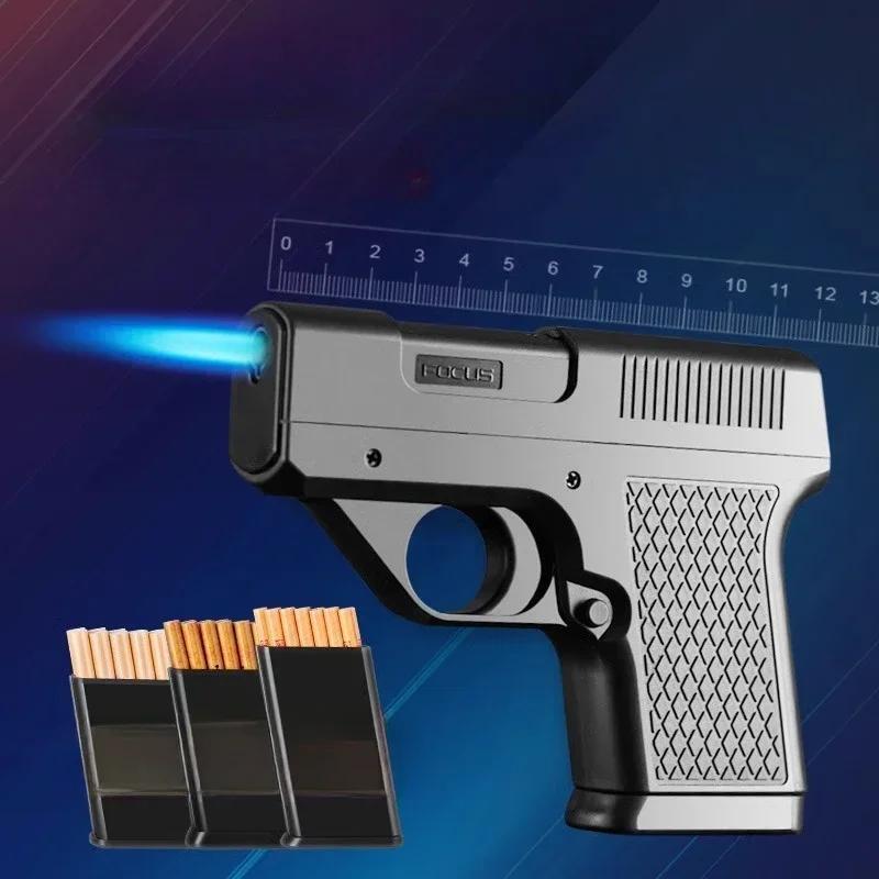 cigarette lighter gun shape Lighter Cigarette Case Jet Flame Pistol Gun Gas Cigar Butane Turbo Windproof