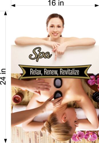 Spa 36 Perforated Mesh See-Through Window Poster Sign Body Massage ad Vertical - Picture 5 of 14