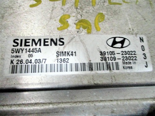 2003 HYUNDAI ELANTRA 2.0L AT FEDERAL EMISSIONS ECM MODULE P/N 39109-23022 - Picture 2 of 11