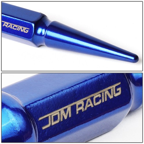 JDM M14 X 1.5 23MM OD /112MM TALL 24PCS CLOSE END LUG NUTS SET W/ADAPTER BLUE - Picture 3 of 7
