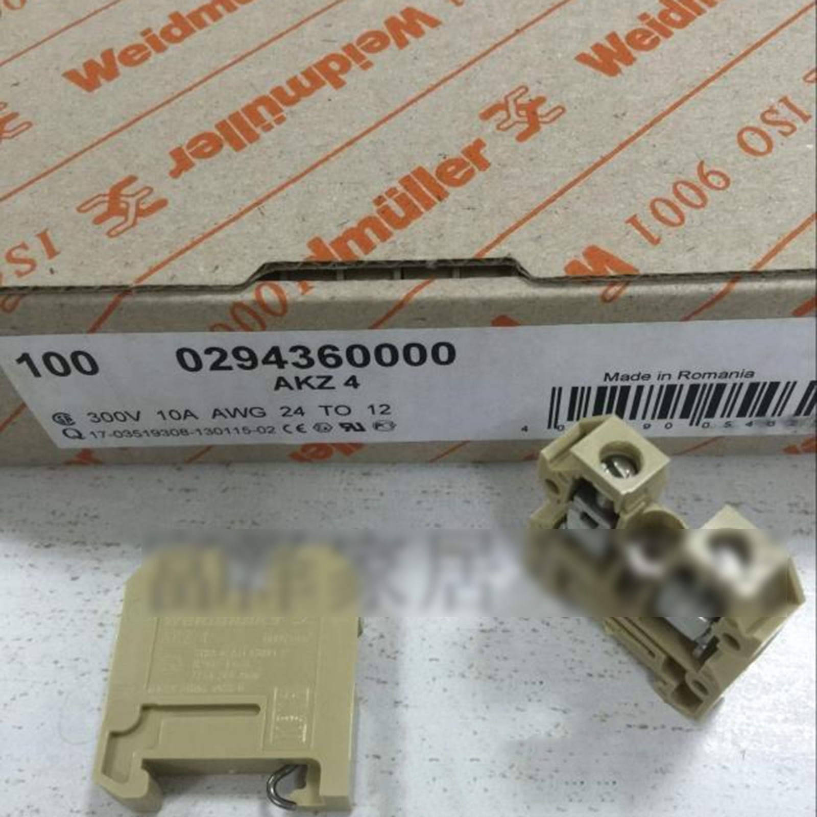 Pack 100 New Straight-Through Terminal Blocks For Weidmuller AKZ 4 0294360000 #q