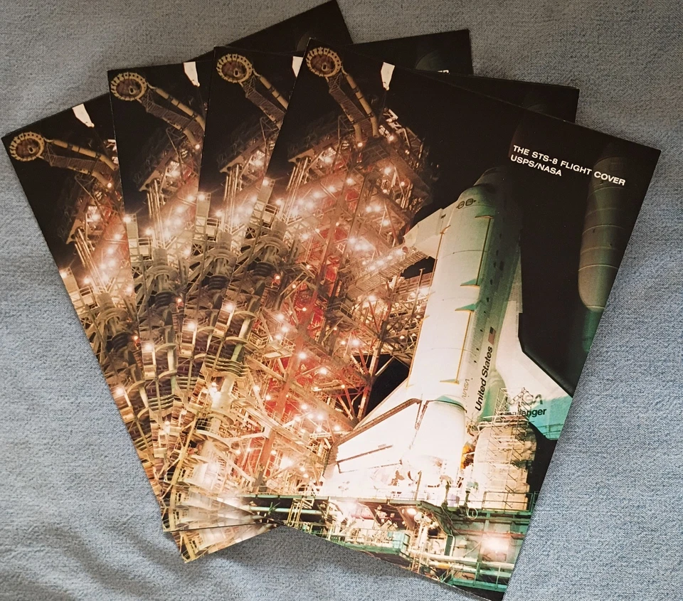 4 STS-8 1983 NASA Cover Stamps #1904  Flown on Challenger - Image 2 of 4