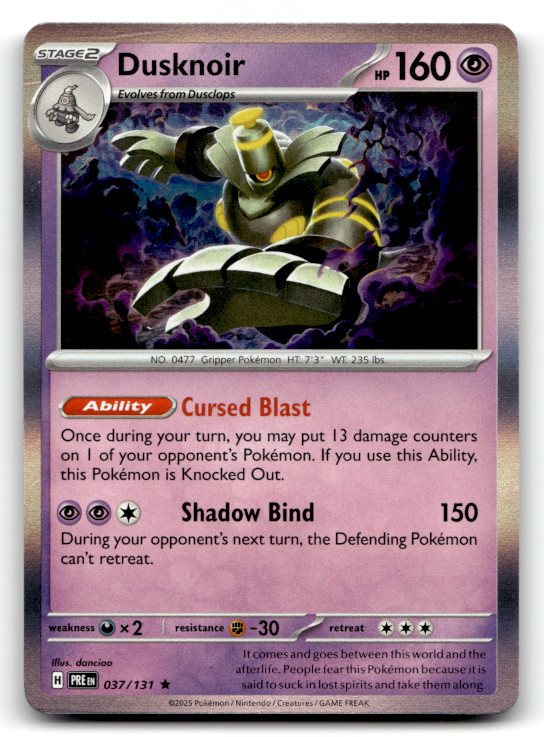 Dusknoir 037/131 Holo Rare SV: Prismatic Evolutions LP