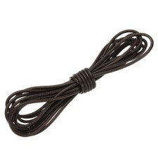 Round Leather Cord, 4mm x 5.5 Yards Full-Grain Leather String Rope, Brown