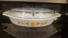 Vintage Pyrex Town & Country 1.5 Quart Divided Casserole Dish With Lid!