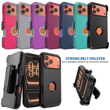 For iPhone 17/17e/Pro/Pro Max/Air Rugged Phone Case Heavy Duty Cover Belt Clip