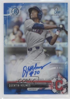 2017 Bowman Draft Chrome Pick Blue Refractor 43/150 Quentin Holmes Auto 0v2