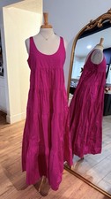 Michael Kors Stretch Cotton Tiered Dress Wildberry Size L New with Tags