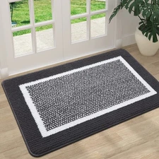 Indoor Door Mat Non Slip Absorbent Dark Grey Entryway Floor 30x17 Inch