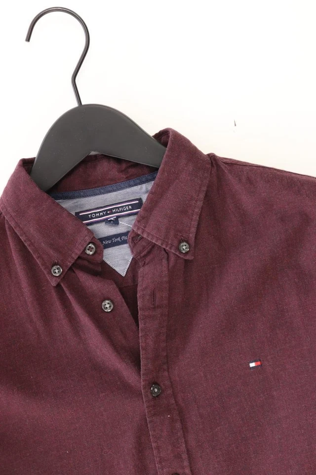 ⭐ Tommy Hilfiger camicetta per uomo taglia 46, S rosso di cotone ⭐ - Immagine 3 di 4