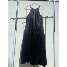 Vera Wang Black Beaded Midi Bubble Dress Size 10
