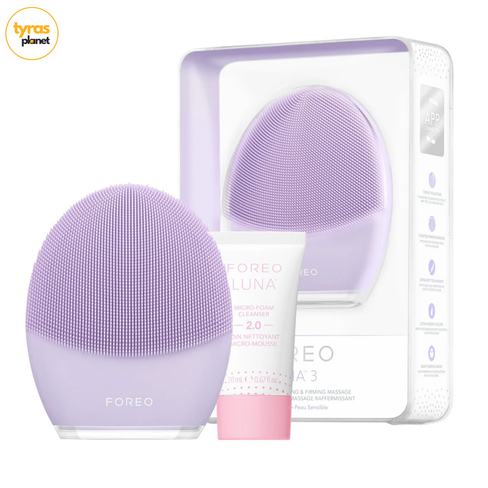 FOREO LUNA 3 Facial Cleansing Device & Foaming Cleanser - Sensitive Skin
